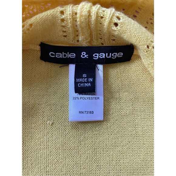 “cable & gauge” open front yellow cardigan - Picture 4 of 6